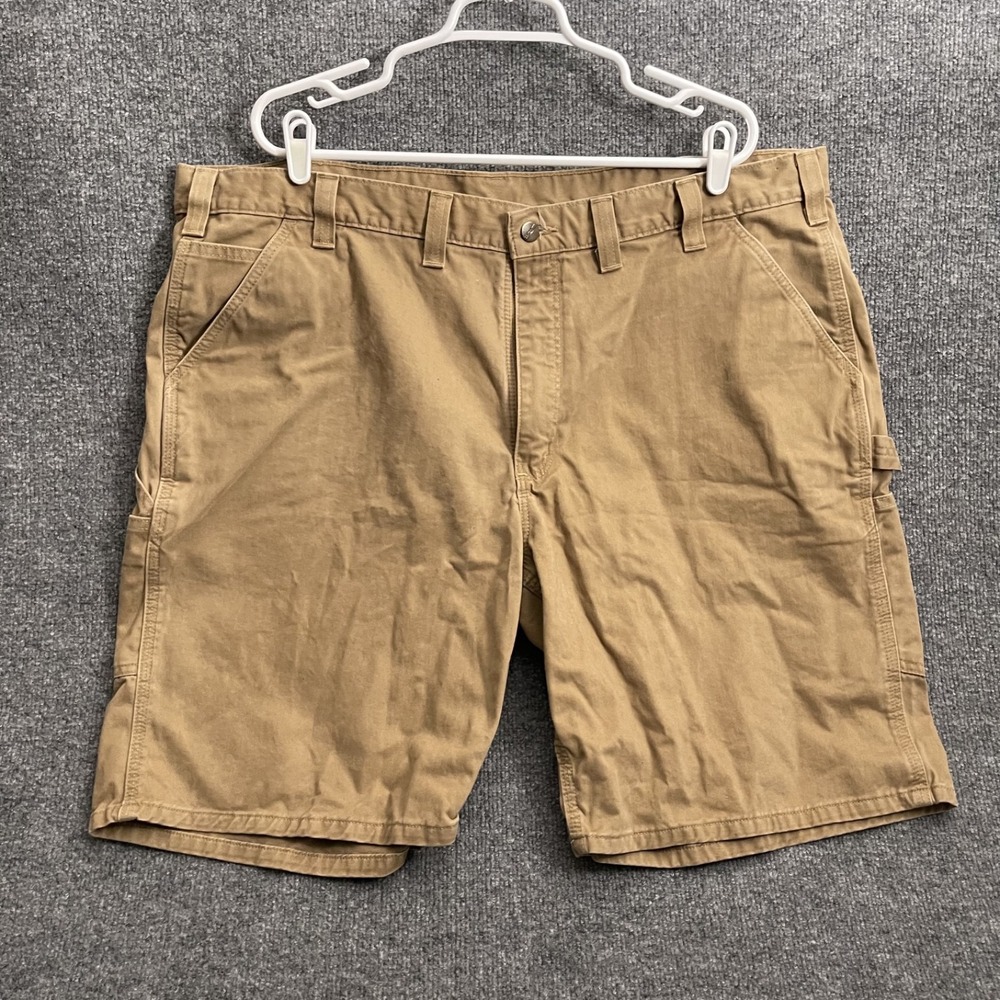 Carhartt Weathered Duck Canvas Work Shorts Mens Sz 44 Relaxed Fit Tan 100246